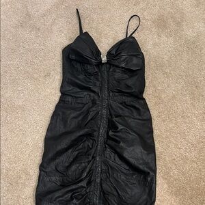 Black Ruched Bodycon Mini Dress